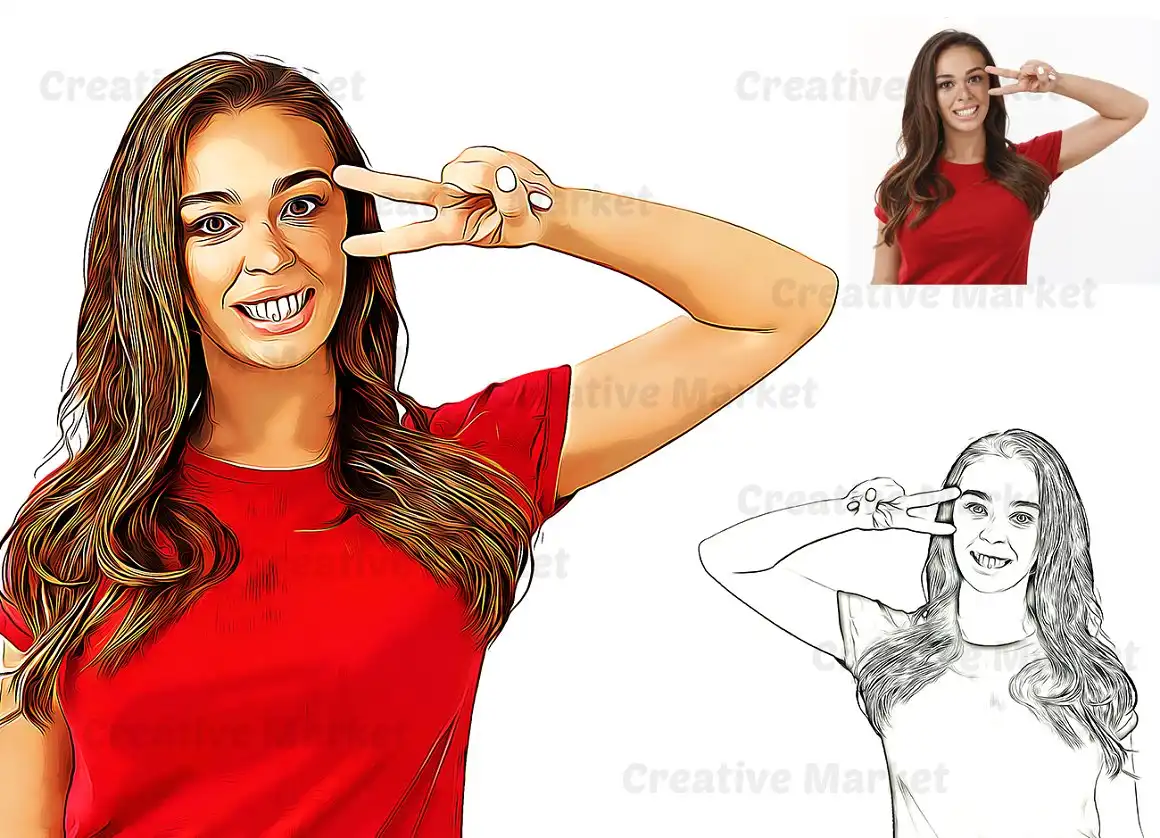 Cartoon Oil Effect PS Action 8 075965