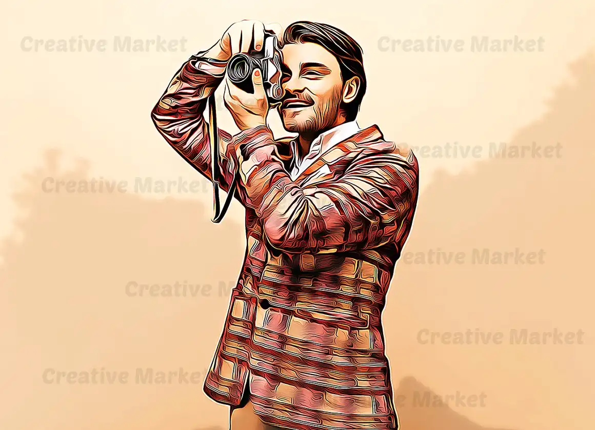 Cartoon Oil Effect PS Action 9 075965