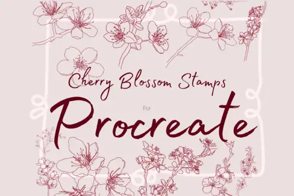 Cherry Blossom Stamps for Procreate