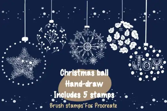 Christmas Ball Procreate Brush Stamps