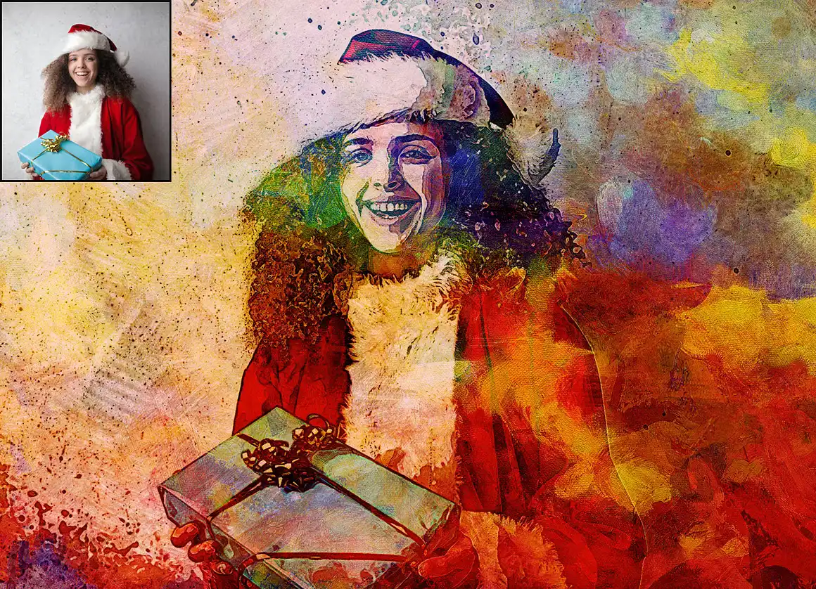 Christmas Painting Photoshop Action 10 076241