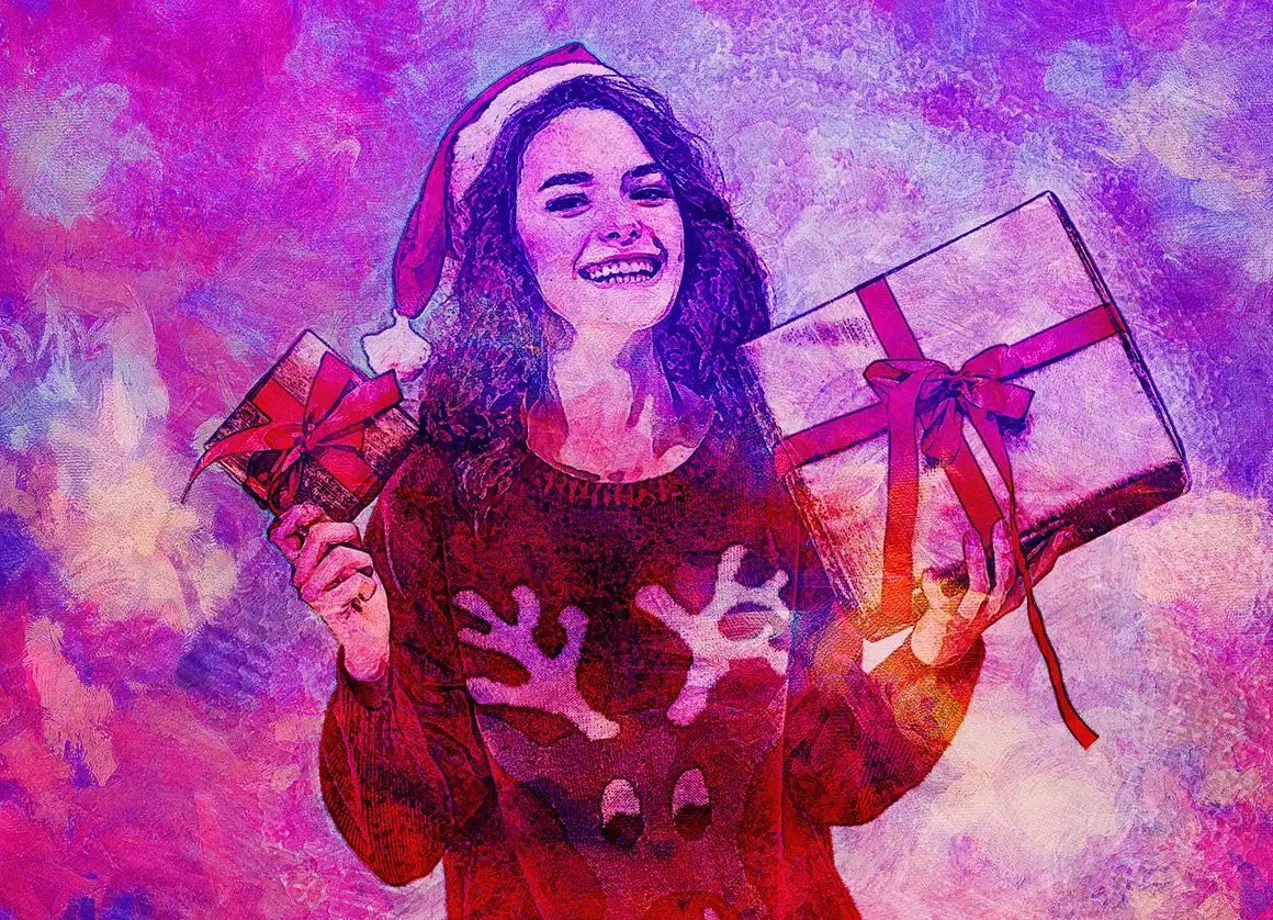 Christmas Painting Photoshop Action 6 076278