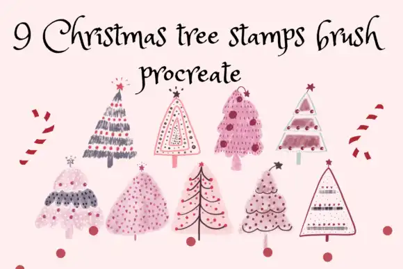 Christmas Tree Stamps Brush Procreate