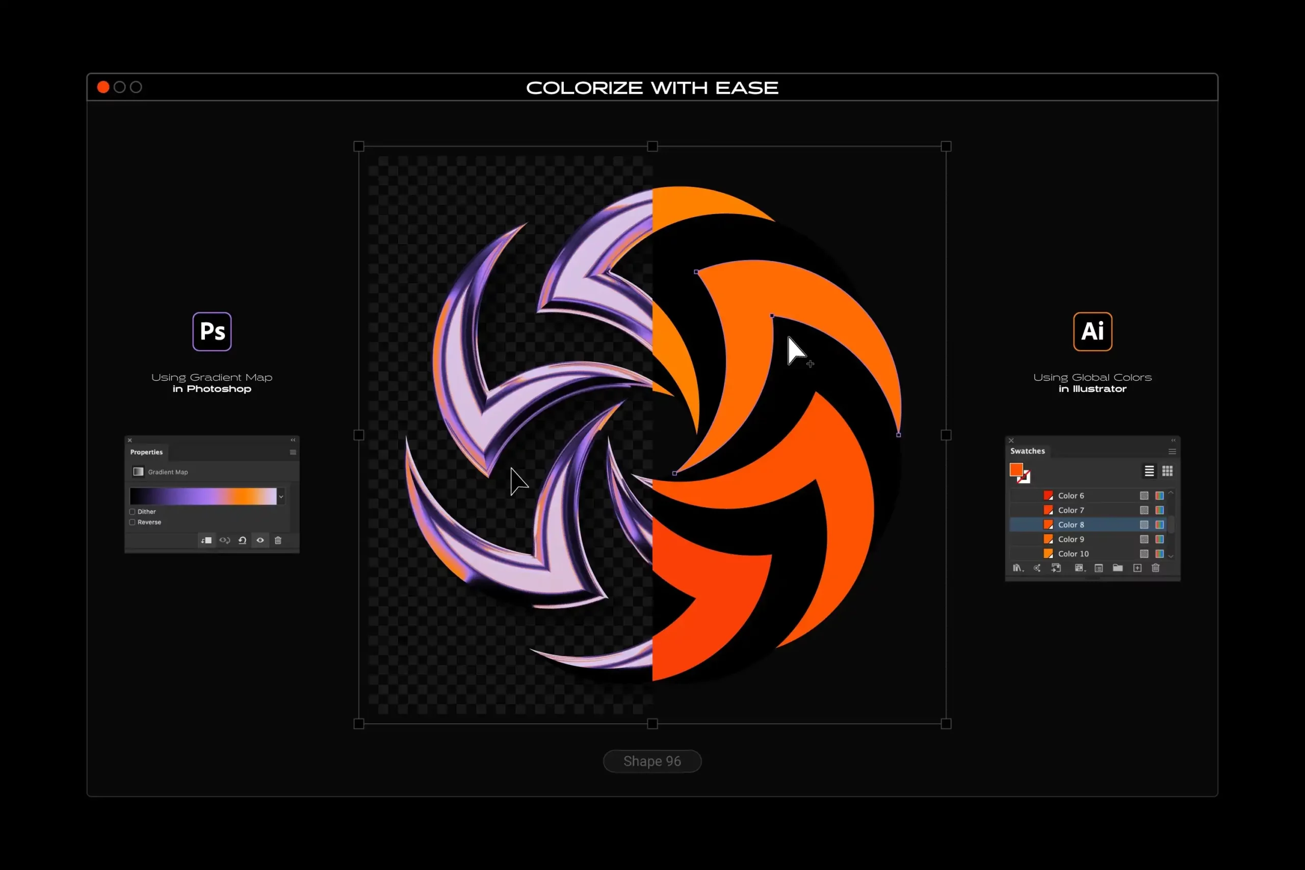 CHROME & VECTOR ABSTRACT SHAPES BUNDLE – 200 GEOMETRIC DESIGN ELEMENTS 25 074029