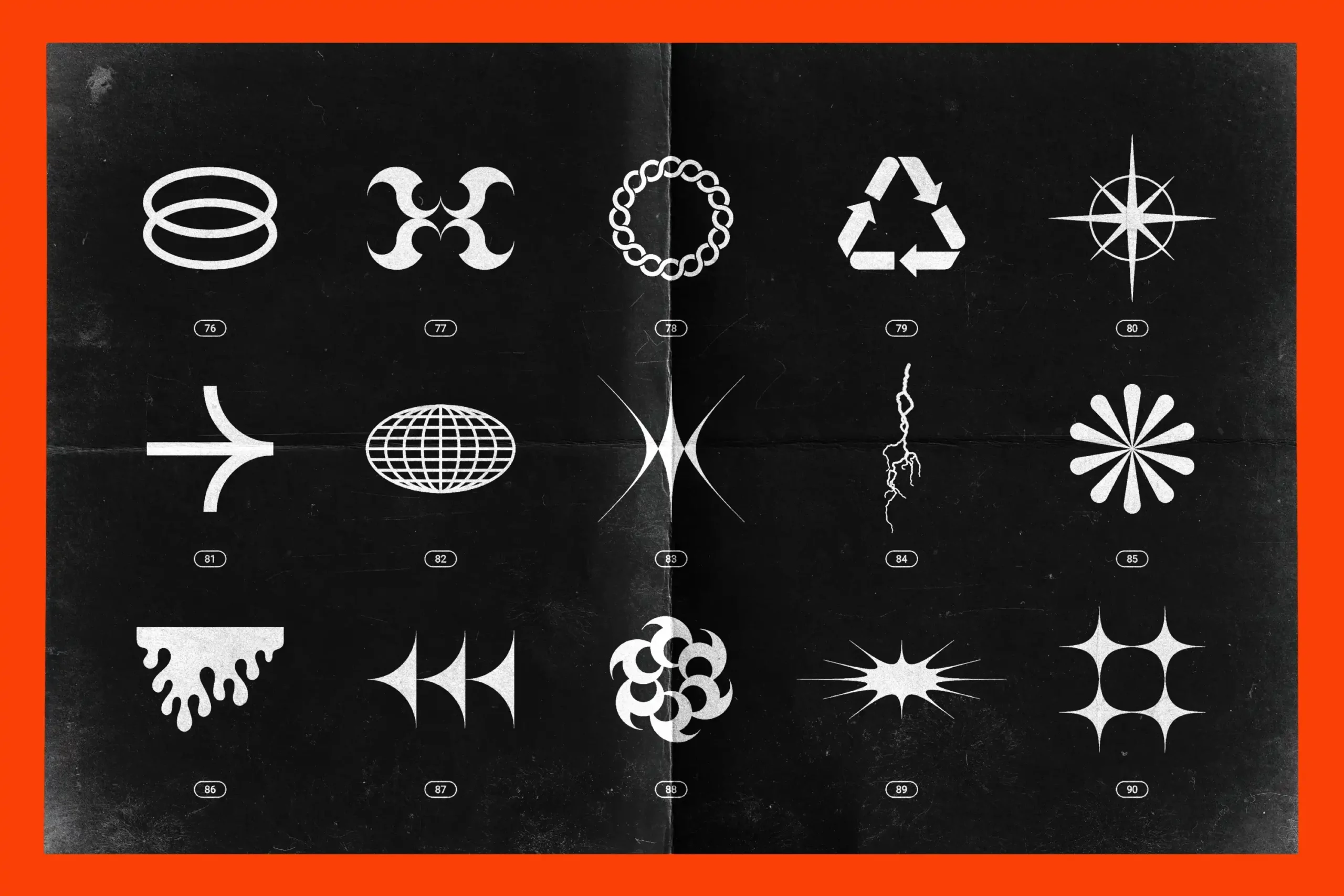 CHROME & VECTOR ABSTRACT SHAPES BUNDLE – 200 GEOMETRIC DESIGN ELEMENTS 8 074029