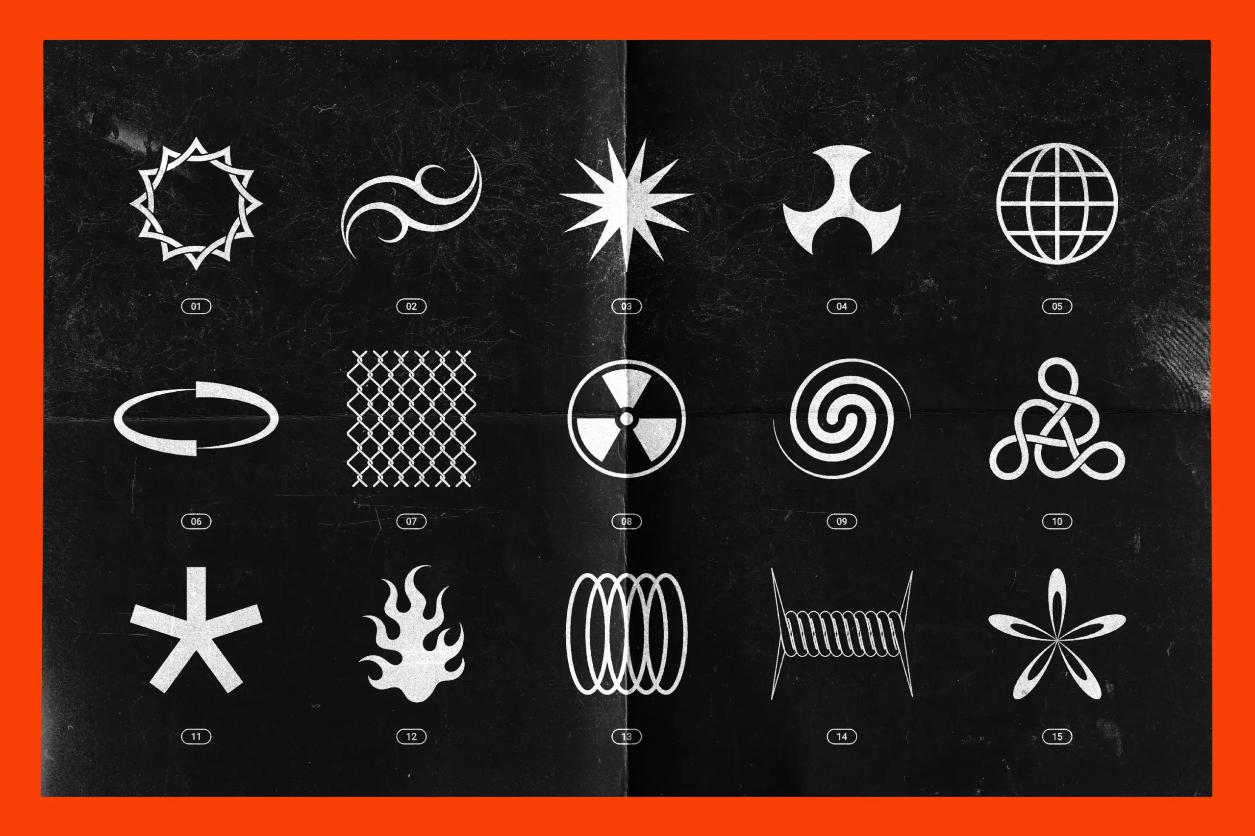CHROME & VECTOR ABSTRACT SHAPES BUNDLE – 200 GEOMETRIC DESIGN ELEMENTS 7 074029