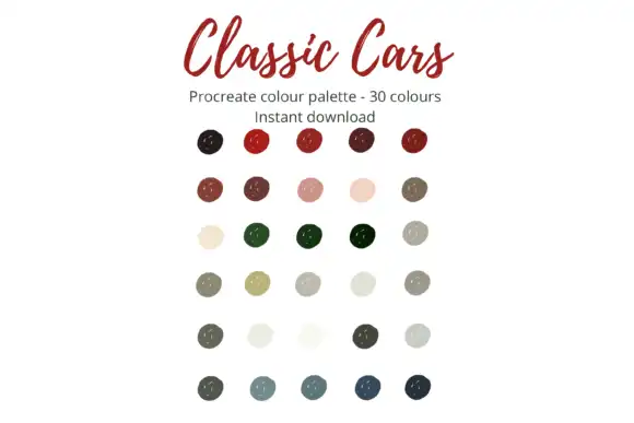 Classic Car Procreate Stamps and Palette 4 074029