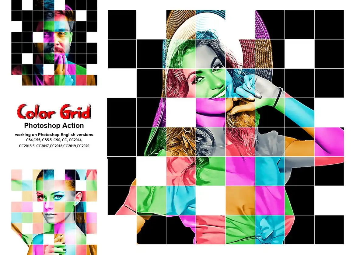 Color Grid Photoshop Action
