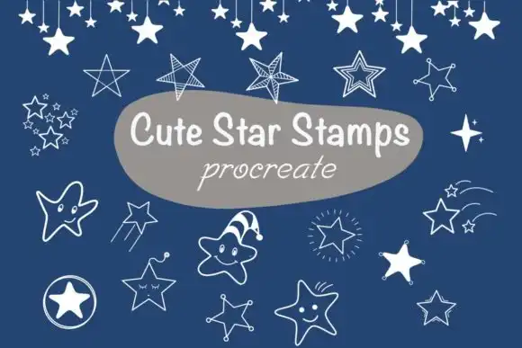Cute Star Procreate Brush Stamps
