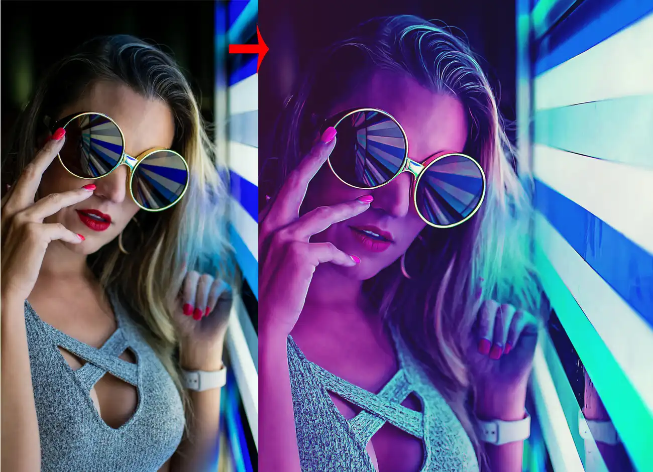 Cyberpunk Effect Photoshop Action 9 075965
