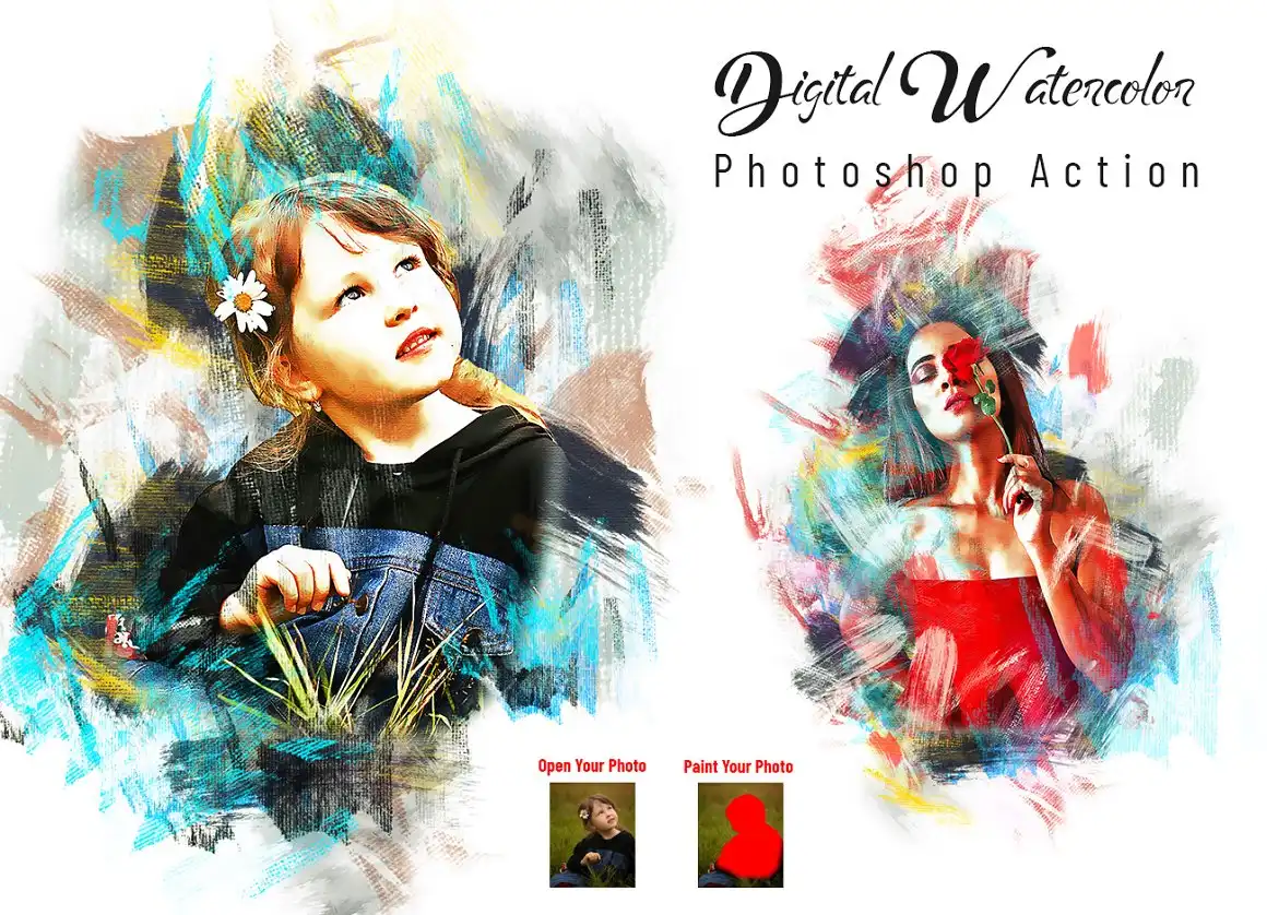 Digital Watercolor Photoshop Action