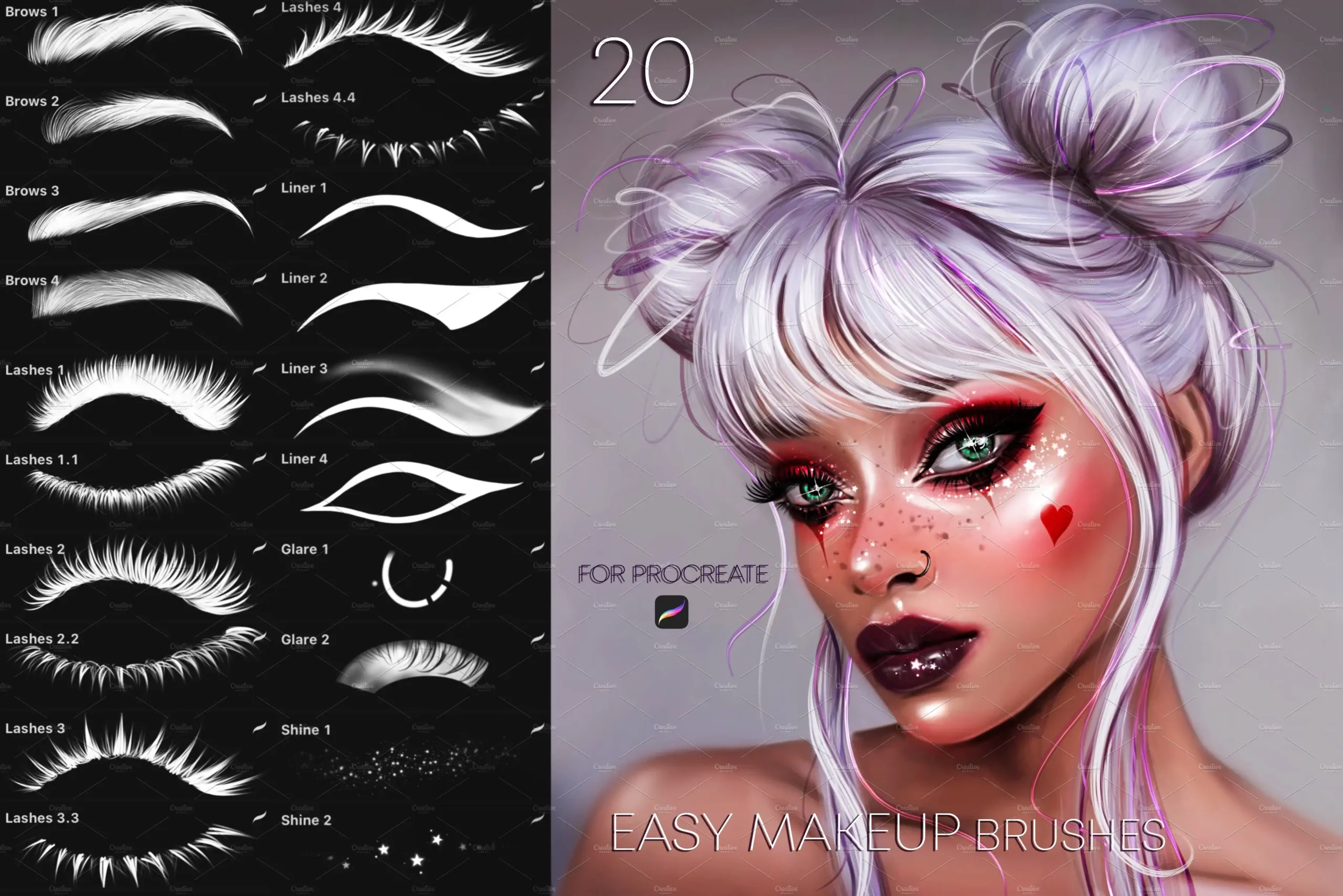 Easy MakeUp Brushes for Procreate