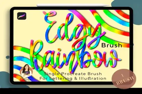 Edgy Rainbow Single Procreate Brush