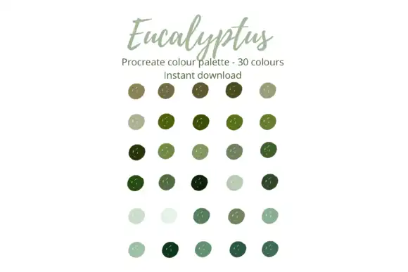 Eucalyptus Procreate Palette X 30 Colour