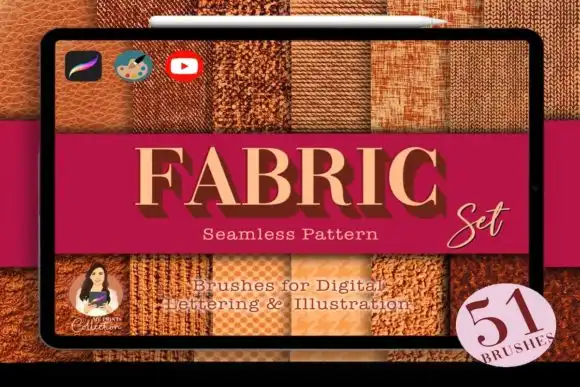 Fabric Procreate Brushes Set  51 Brush