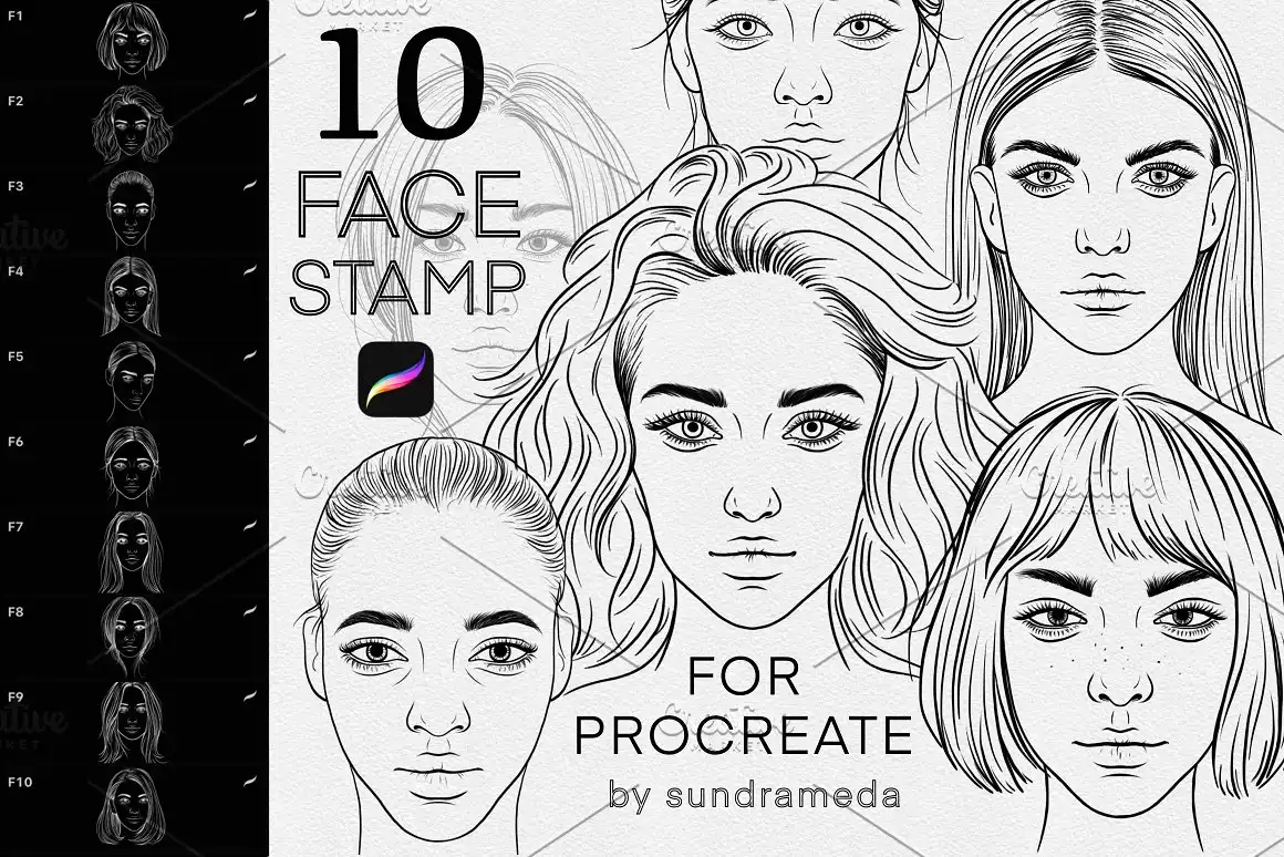 Face Stamp Brushes Procreate