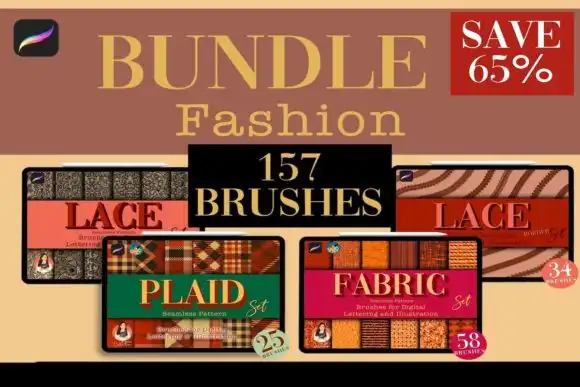 Fashion Procreate Bundle  157 Seamless