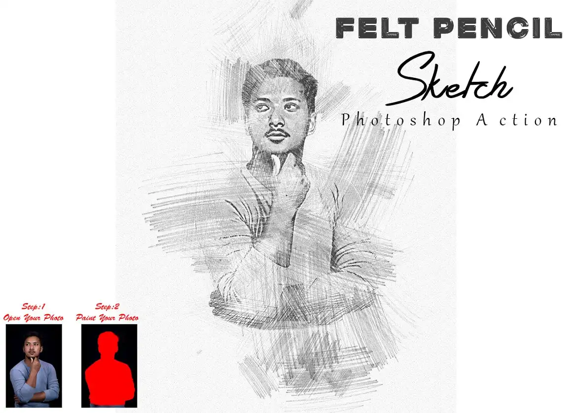 Felt Pencil Sketch Photoshop Action