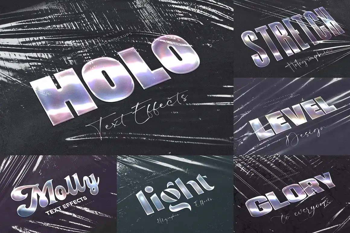 Flat Holochrome Text Effects