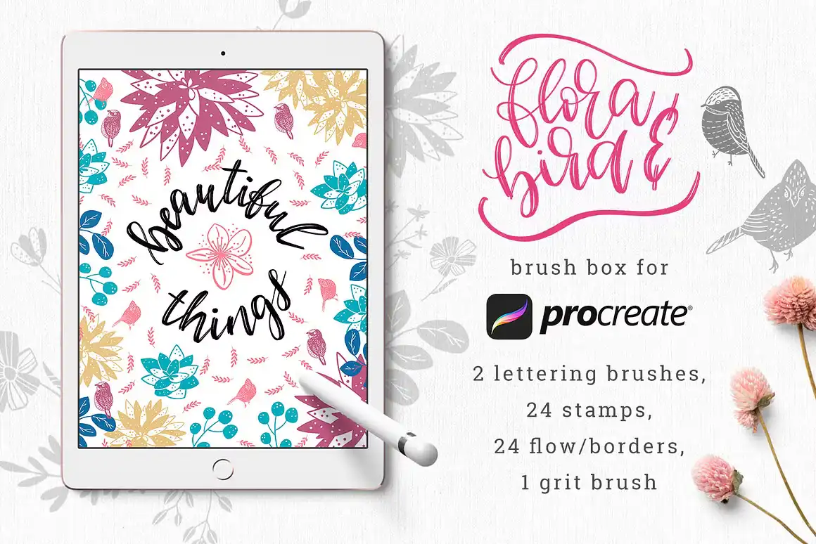 Flora &amp; Bird - Brush Box for Procreate