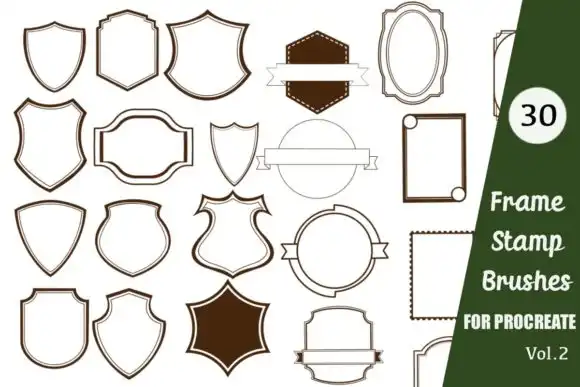 Frame stamp brushes badges