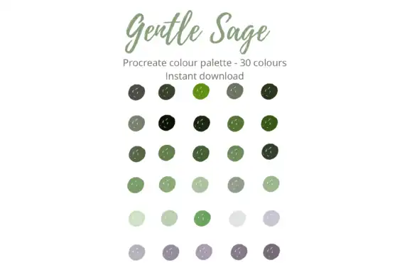 Gentle Sage Procreate Palette X 30 Shade
