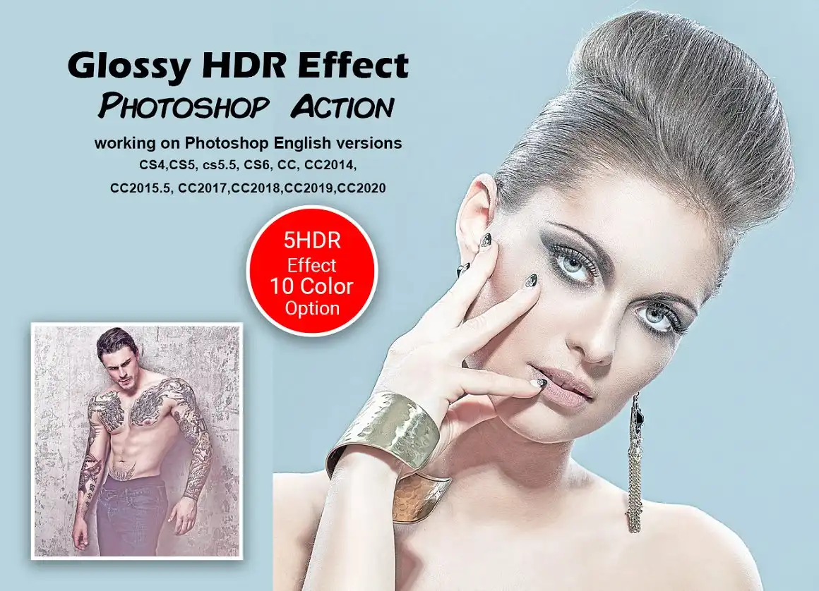Glossy HDR Effect Photoshop Action