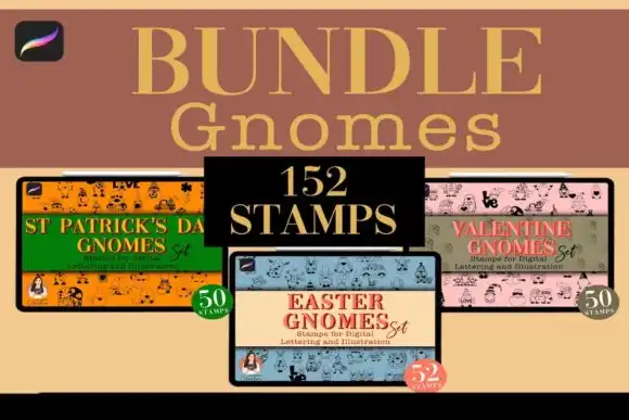 Gnomes Procreate Bundle 152 Stamps