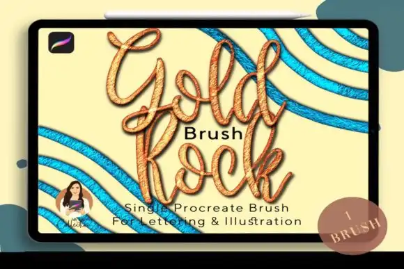 Gold Rock Single Procreate Brush