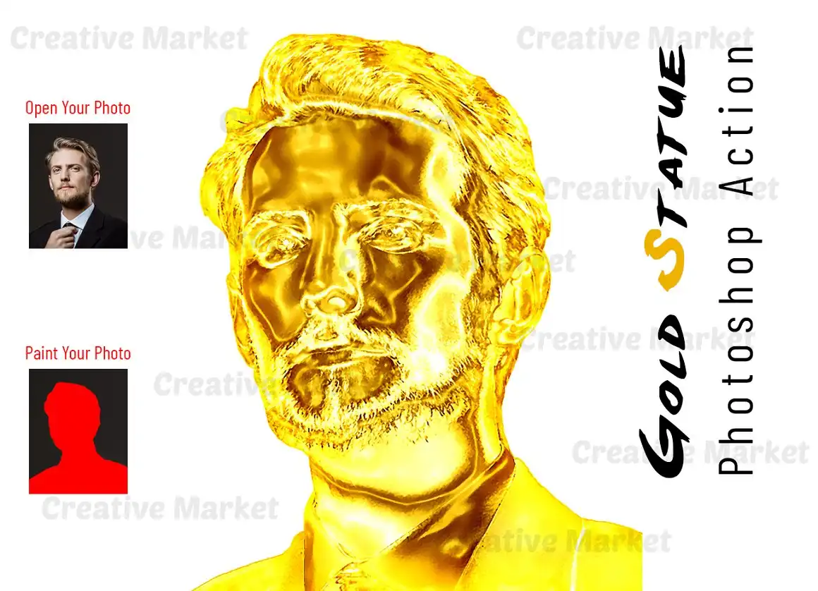Gold Statue Photoshop Action