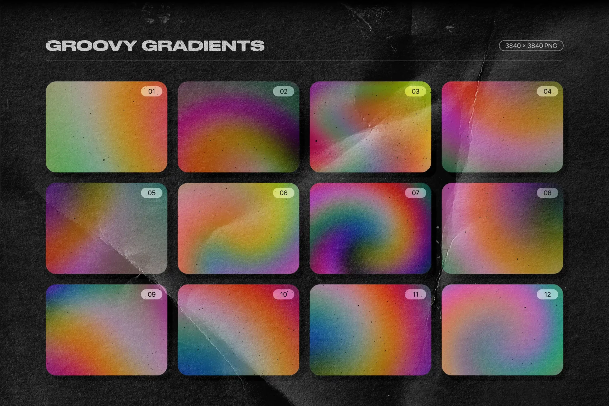 GRAINY BACKGROUNDS - 100 RETRO GRADIENTS PACK 6 074029