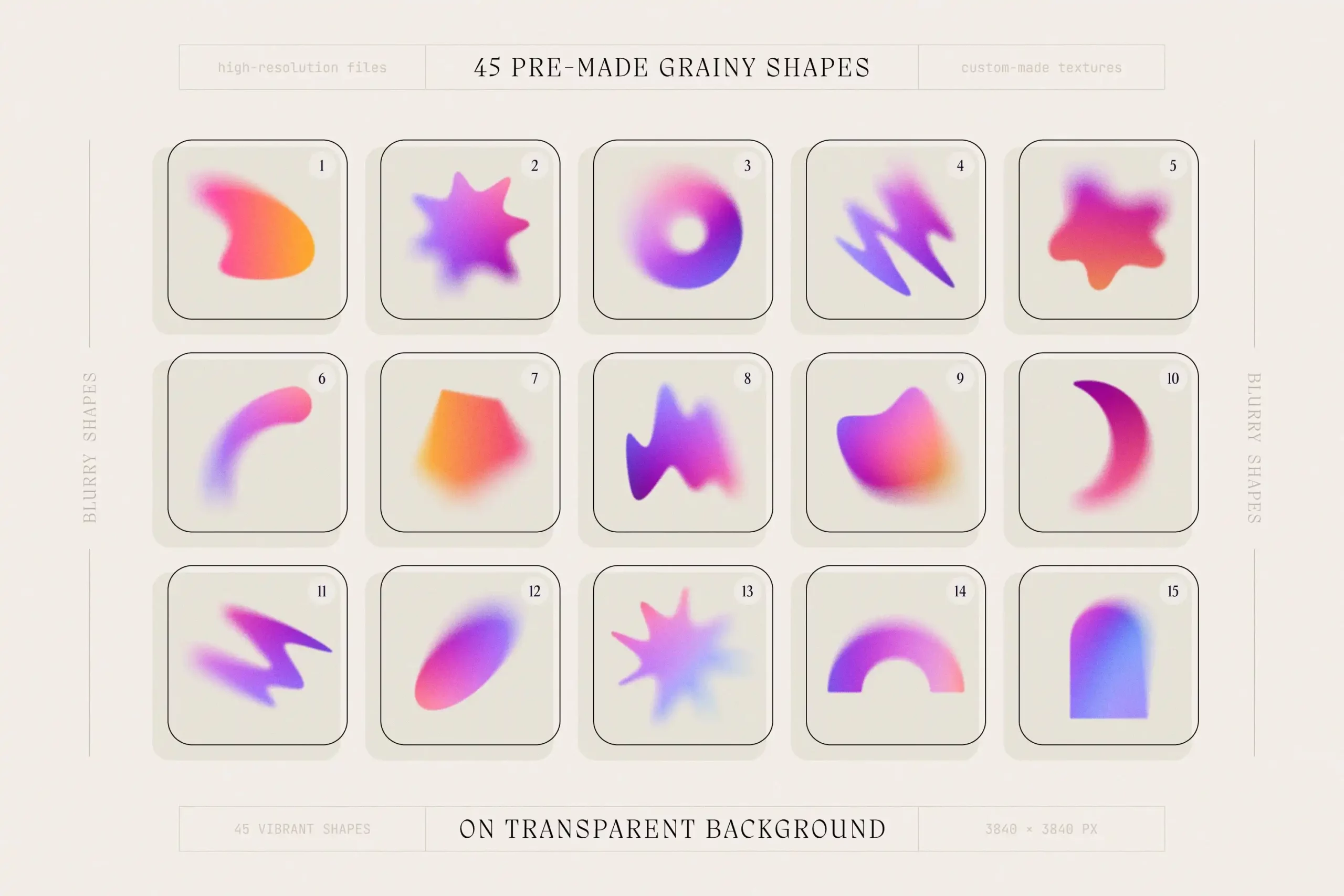 GRAINY SHAPES AND BLURRY GRADIENTS COLLECTION 14 074029