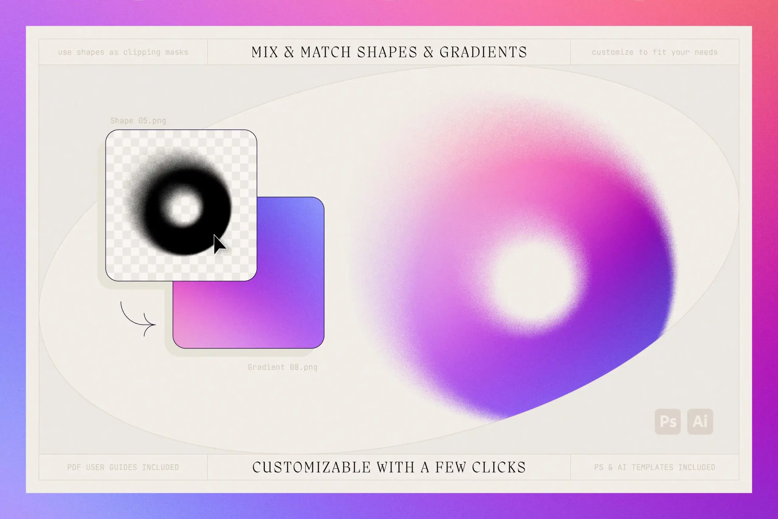 GRAINY SHAPES AND BLURRY GRADIENTS COLLECTION 5 074029