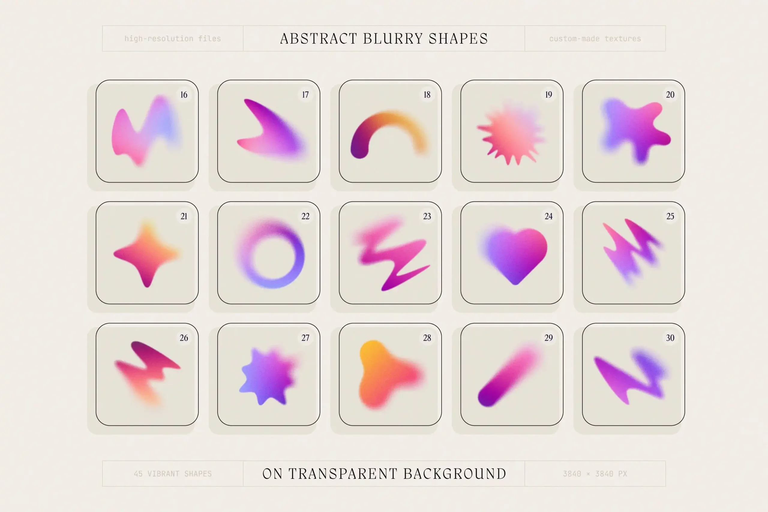 GRAINY SHAPES AND BLURRY GRADIENTS COLLECTION 15 074029