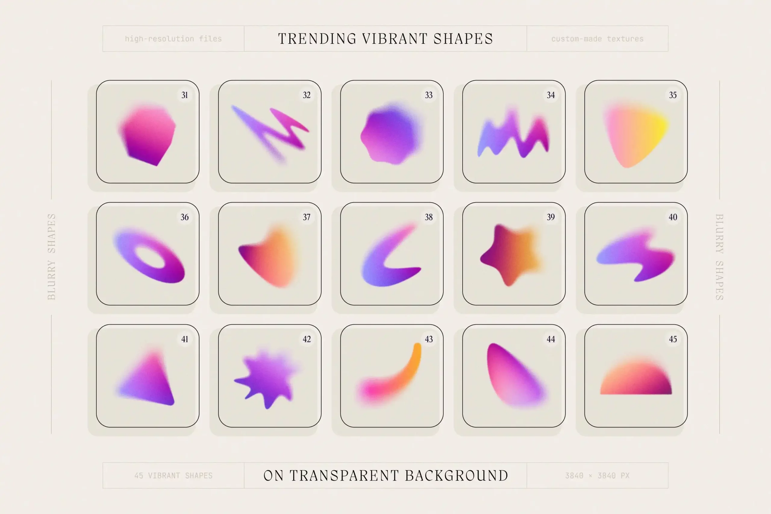 GRAINY SHAPES AND BLURRY GRADIENTS COLLECTION 16 074029