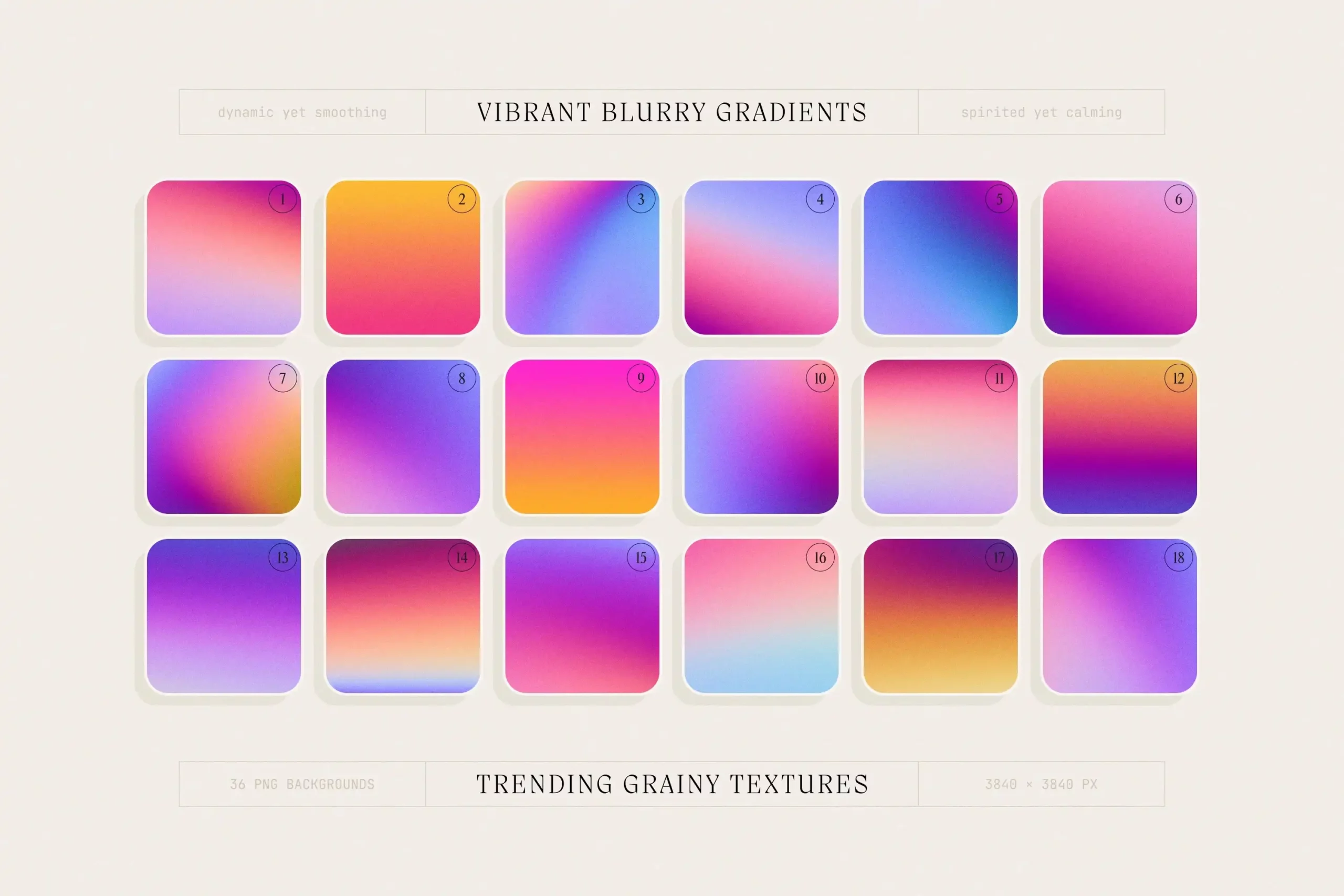 GRAINY SHAPES AND BLURRY GRADIENTS COLLECTION 12 074029
