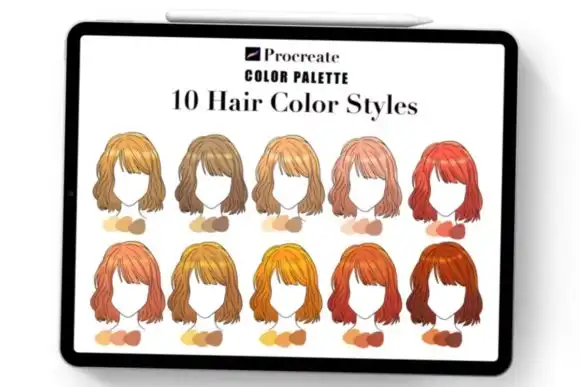 Hair Color Shade Procreate Palette