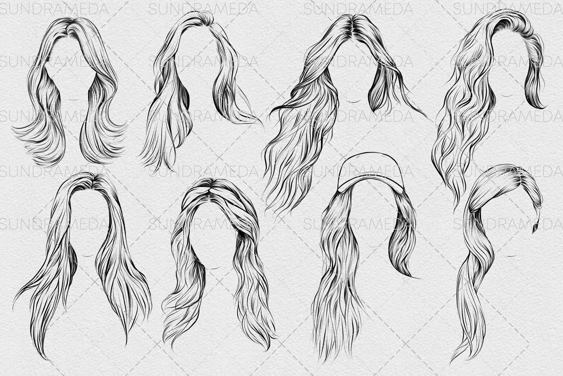Hairstyle II Stamp Brushes Procreate 4 072166