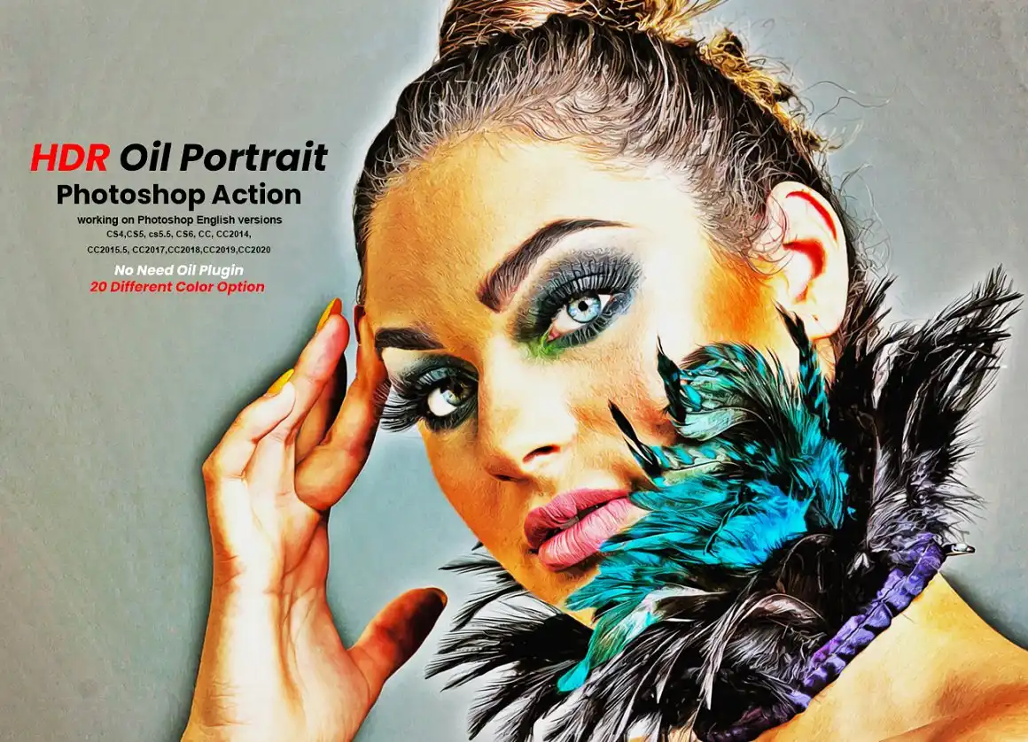 HDR Oil Portrait Photoshop Action