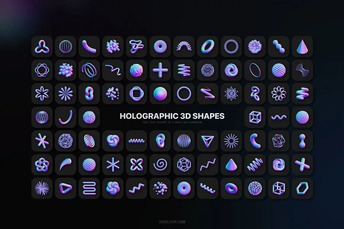 Holographic 3D shapes collection 6 074029
