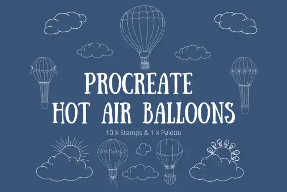 Hot Air Balloon Stamps Swatch Procreate