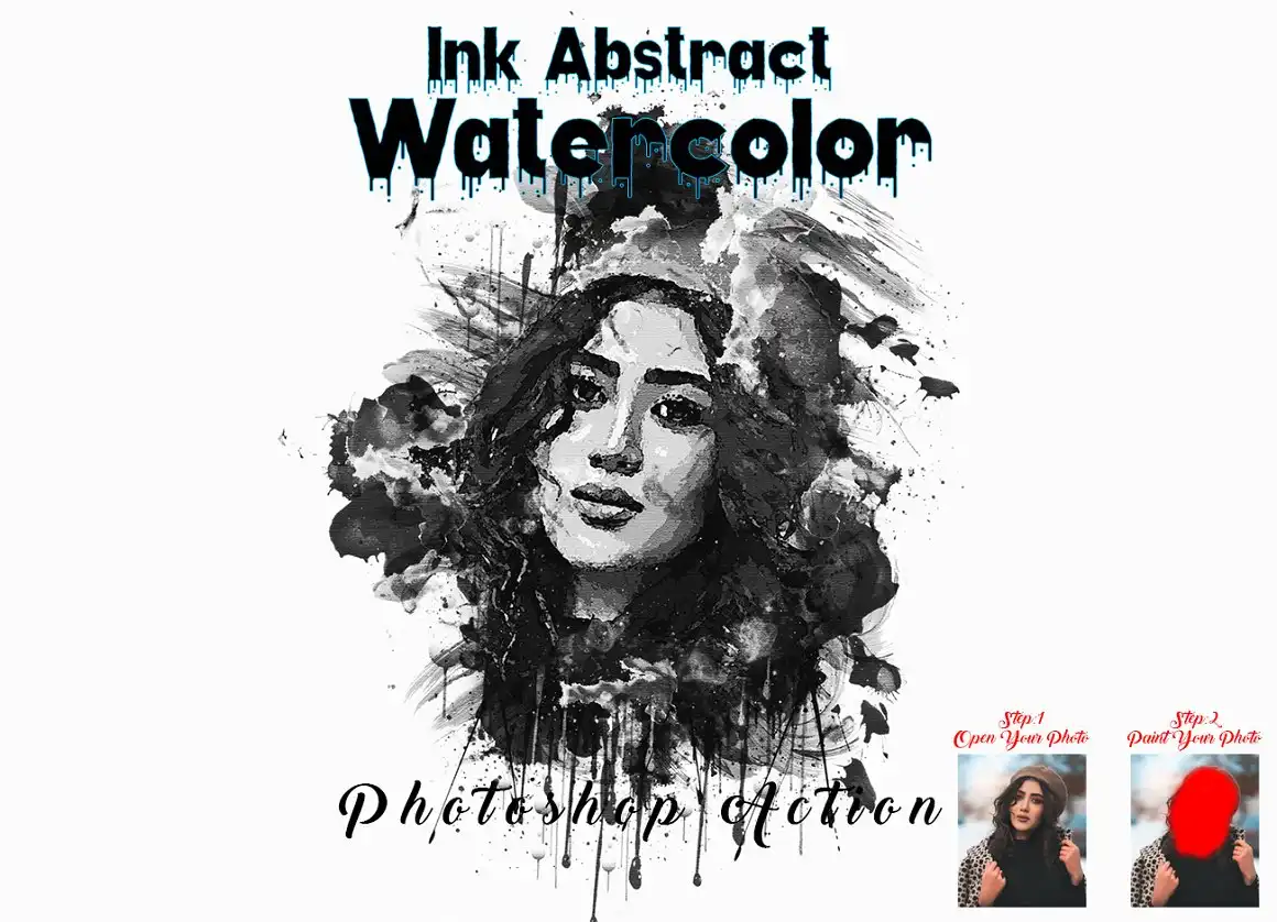 Ink Abstract Watercolor PS Action