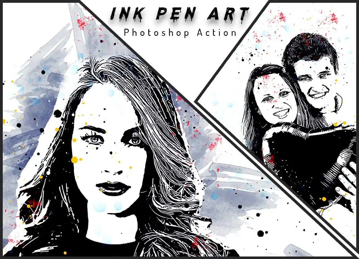 Ink Pen Art Photoshop Action