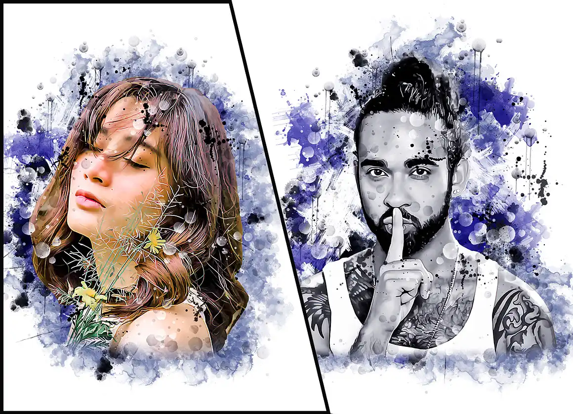 Ink Watercolor Photoshop Action 3 076441