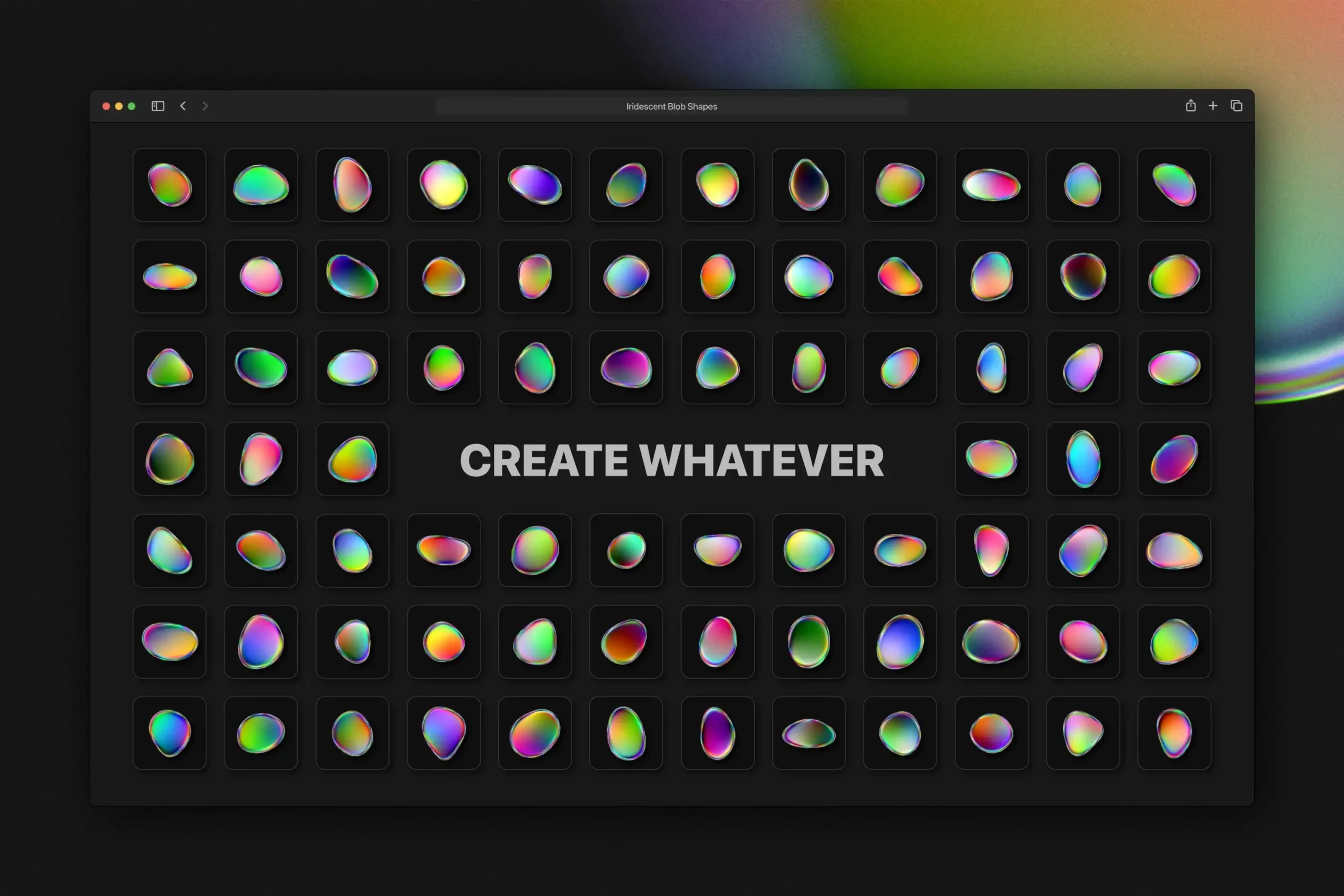 IRIDESCENT BLOB SHAPES COLLECTION 14 074029