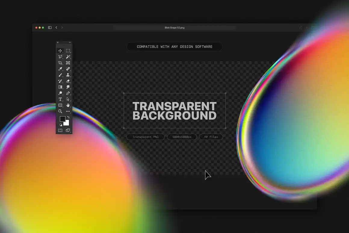 IRIDESCENT BLOB SHAPES COLLECTION 5 074029