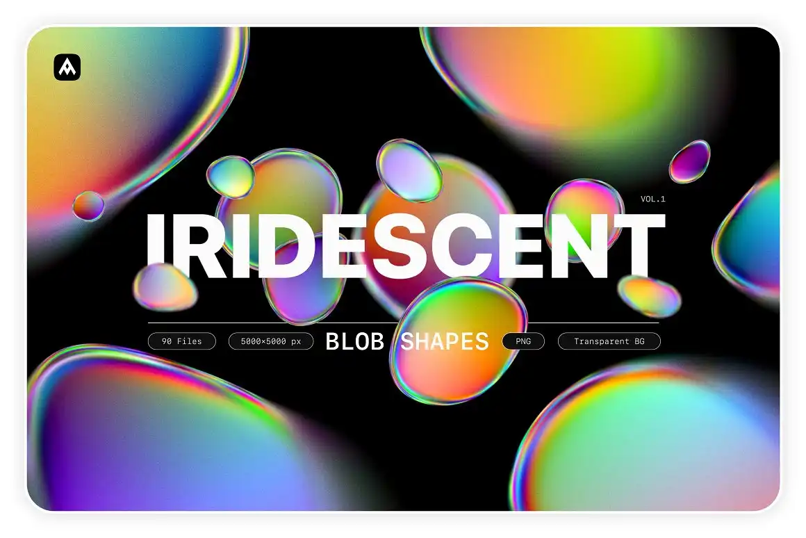 IRIDESCENT BLOB SHAPES COLLECTION 22 074029
