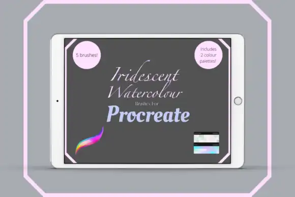 Iridescent Watercolour Brushes Procreate