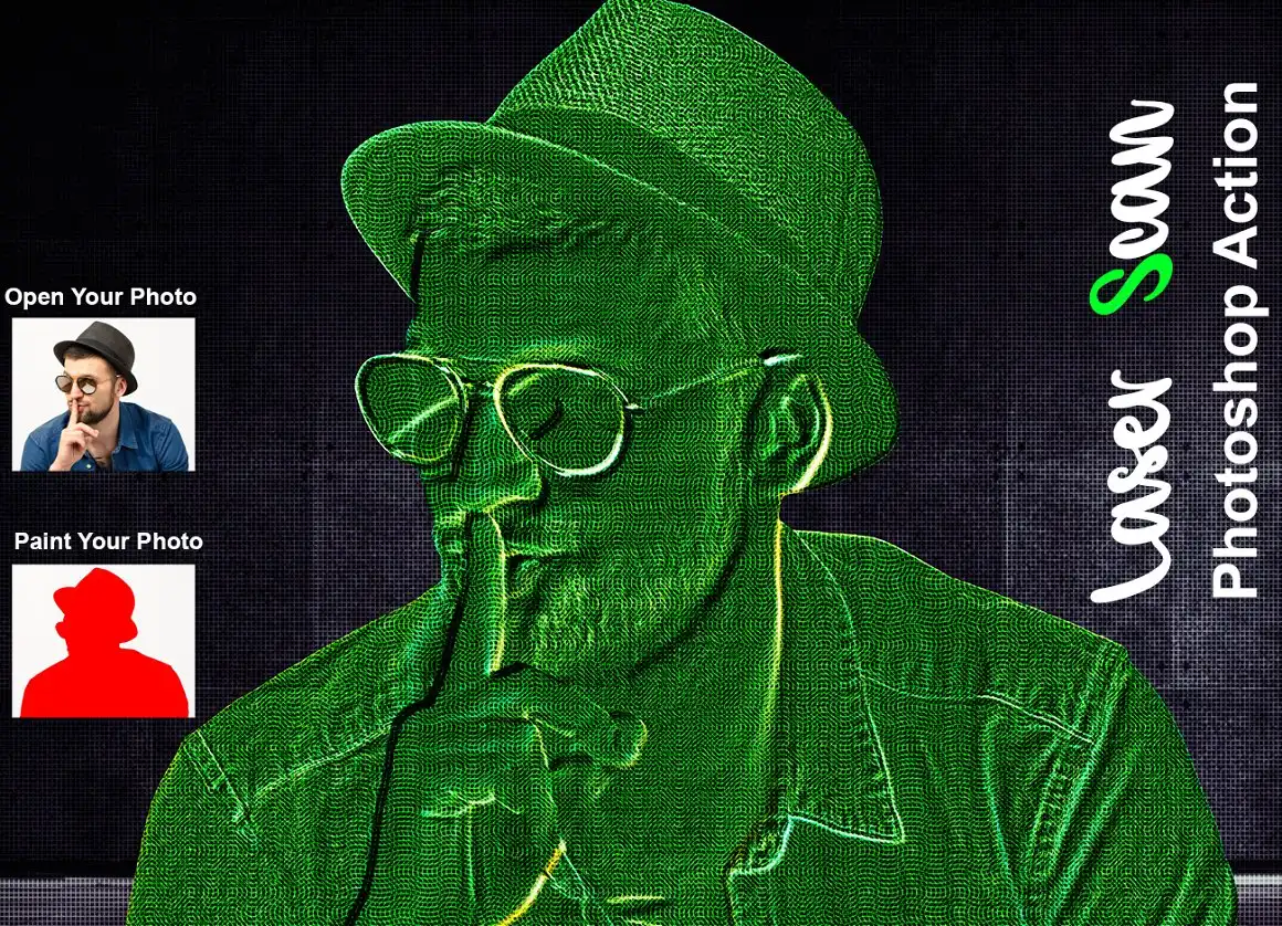 Laser Scan Photoshop Action