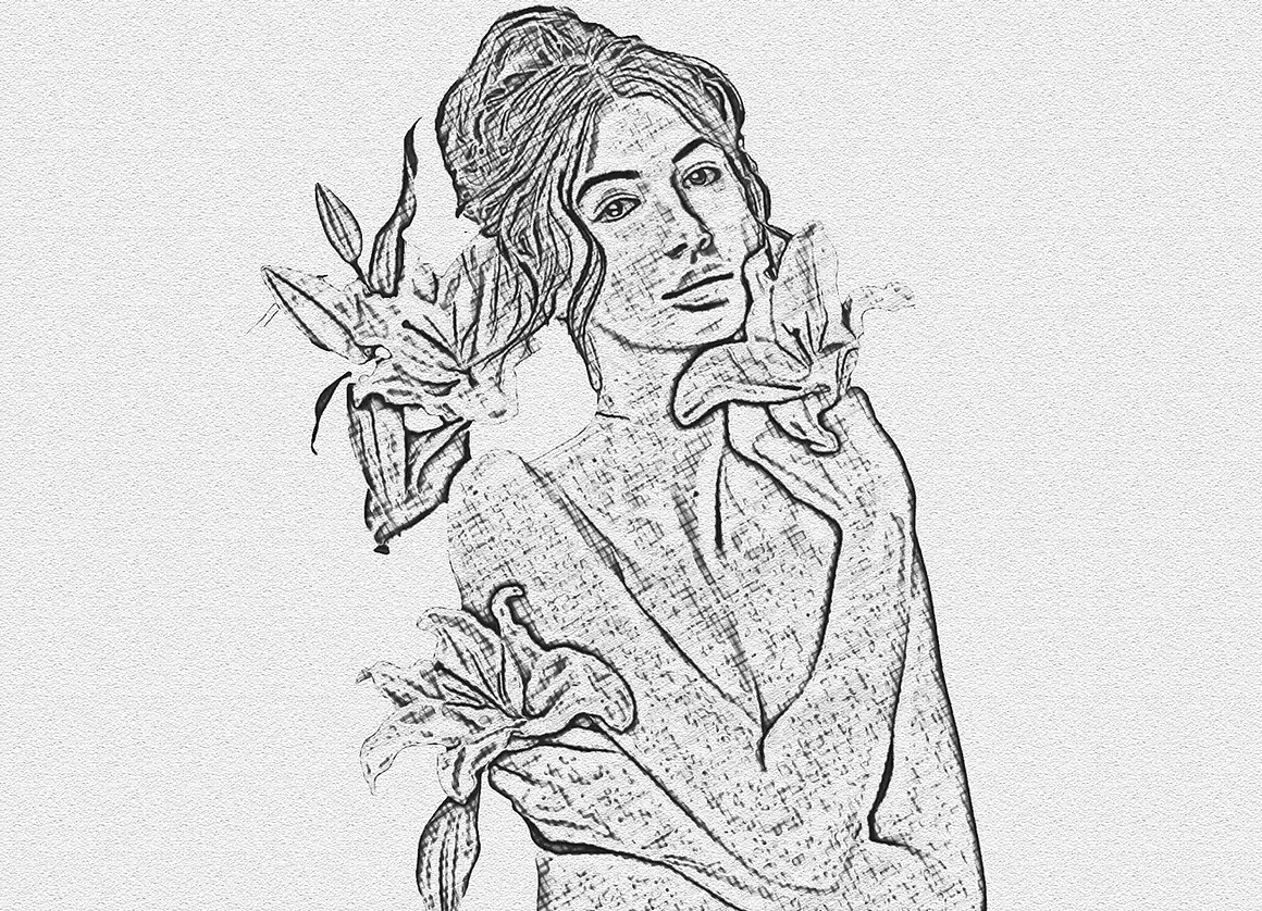 Line Sketch Art Photoshop Action 7 076461